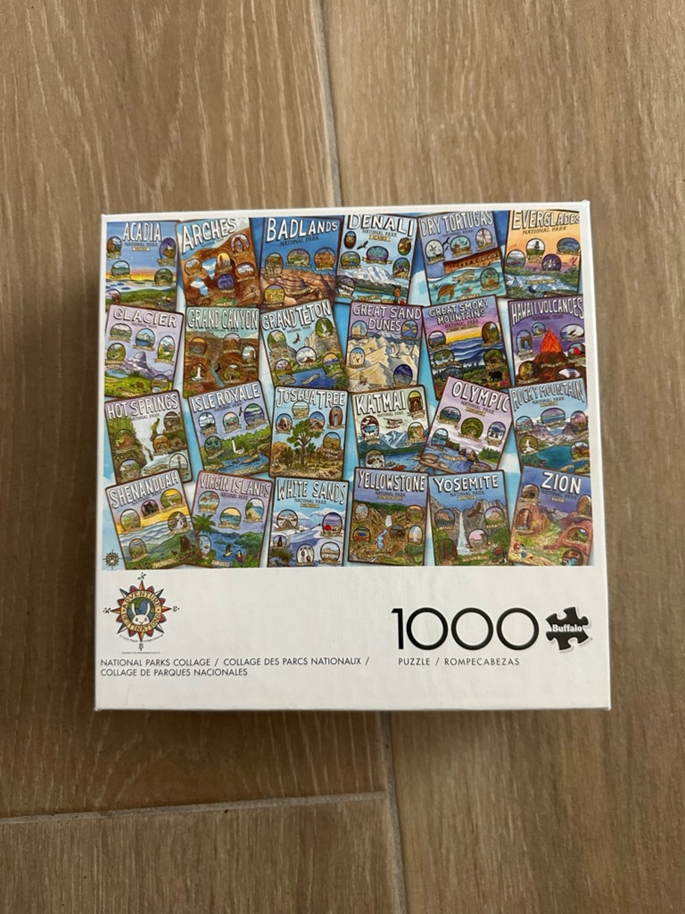 1000 piece puzzle national park collage all pieces there multicolor